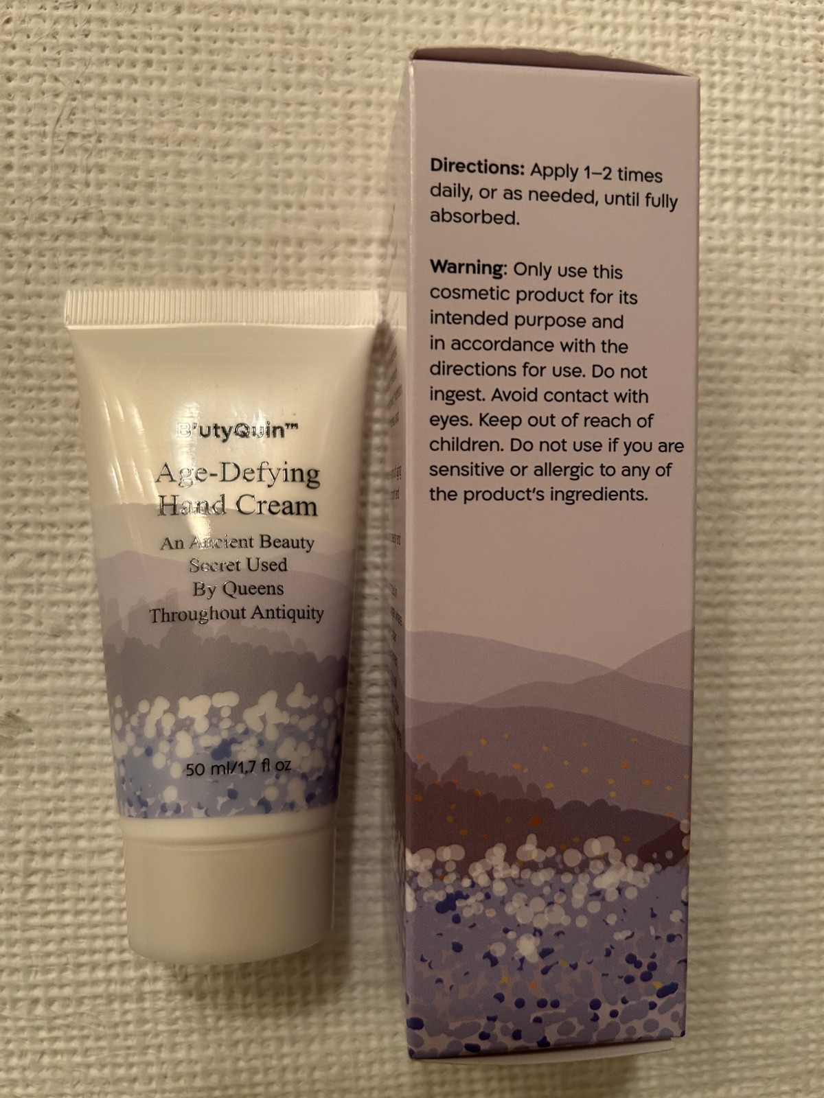 Age-Defying Hand Cream – by B’utyQuin; 1.7 oz – 50 ml; Made in Negev, Israel