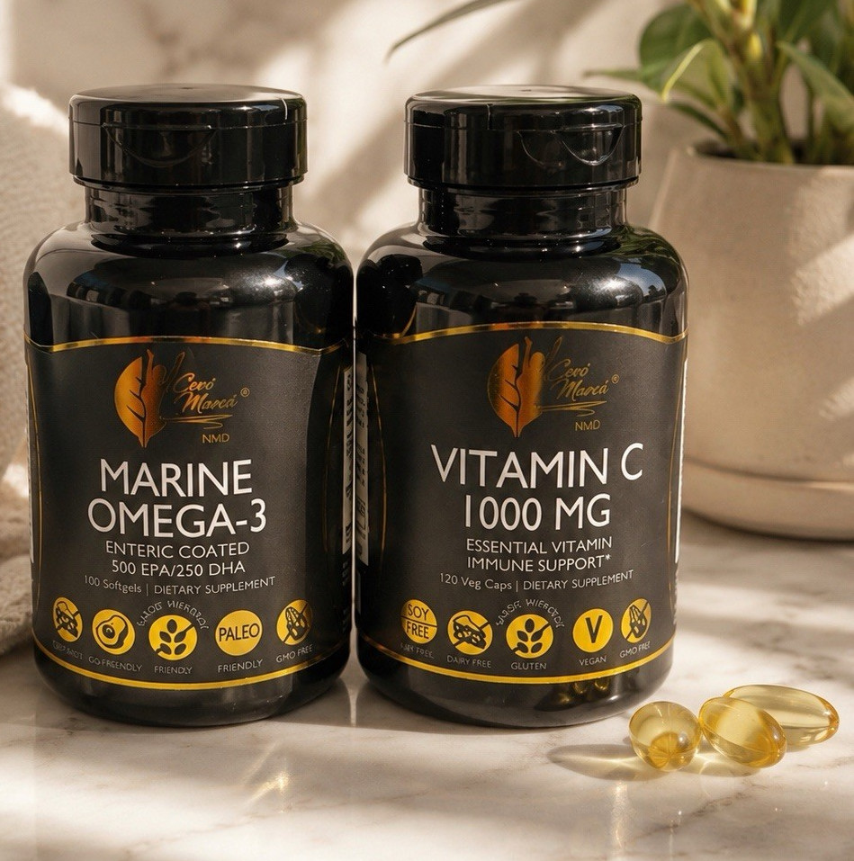 Coco March Omega-3 & Vitamin C 1000mg Bundle | 2 Pack