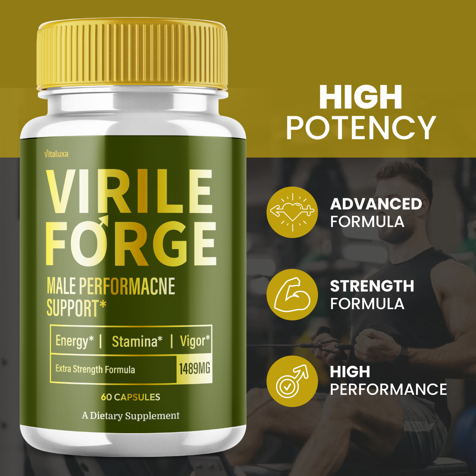 (5 Pack) Virile Forge for Men Advanced Male Performance Capsules (300 Capsules)