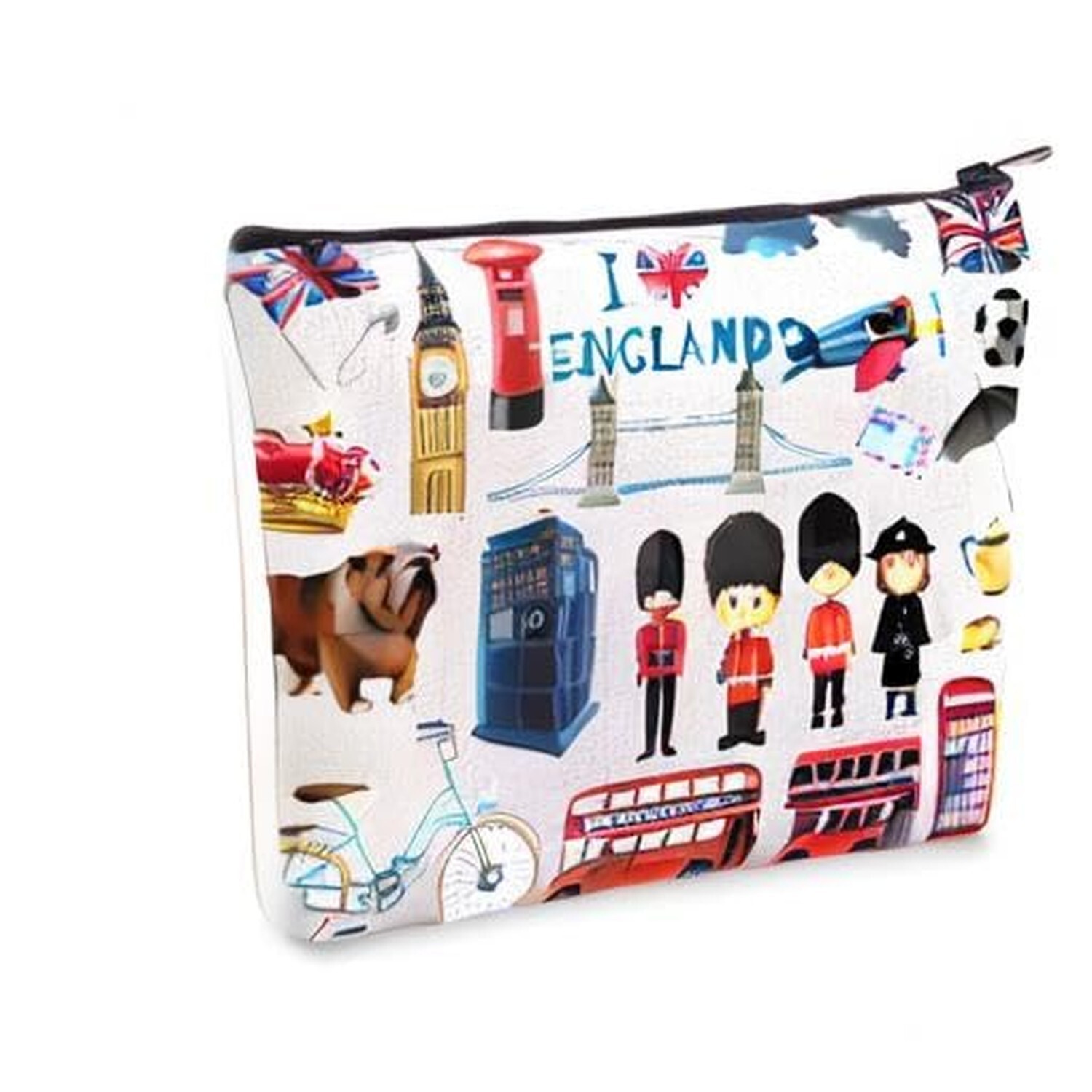 WZMPA England Travel Cosmetic Bag British Vacation Gifts United Kingdom Makeu…