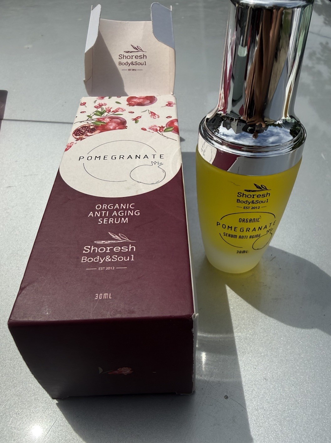 Shoresh Rooted In Nature Organic Pomegranate Anti Aging Serum 30ml Israel NEW