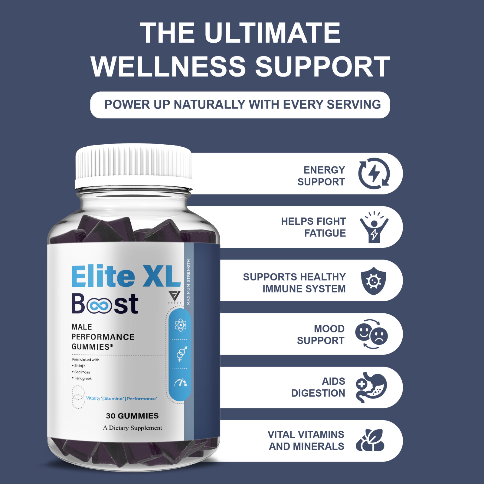 Elite XL Boost Gummies, EliteXL Boost Male Performance (30 Gummies)