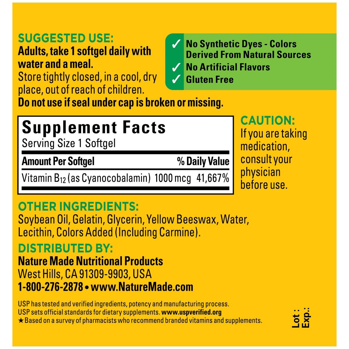 Nature Made Vitamin B12 (1000 mcg), B12 Vitamin Softgels for Energy 150ct