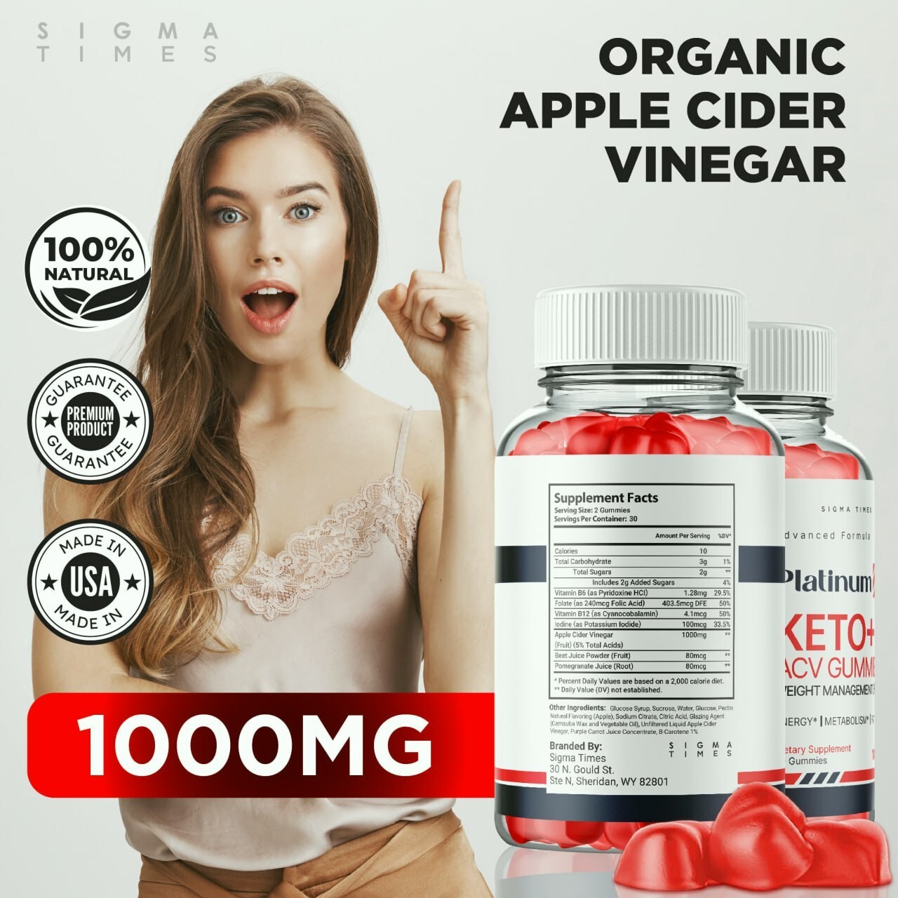 (3 Pack) Platinum Keto + ACV Gummies for Advanced Weight Loss and Fat Burning