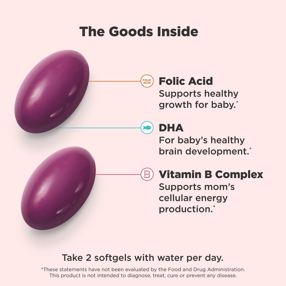 OLLY Ultra Strength Prenatal Multivitamin Softgels with Folic Acid + DHA – 60ct: