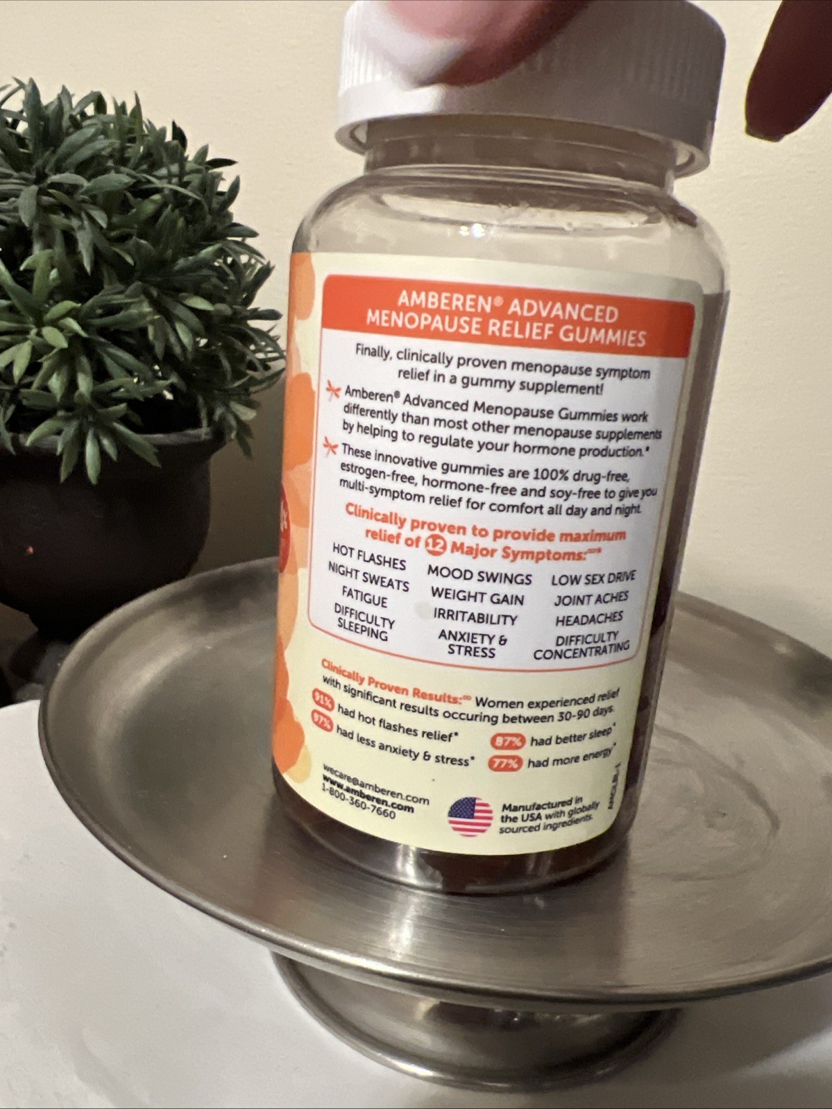Amberen Advanced Menopause Relief Amber-M Complex Supplement, 60 Gummies x12/25