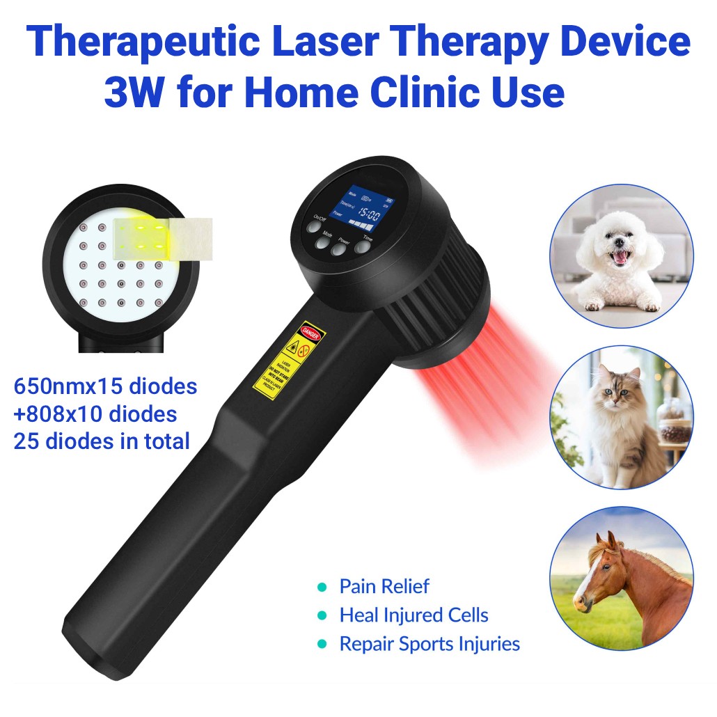 3W Portable LLLT Cold Laser Therapy for Neuropathy Nerve Pain Relief 650nm 808nm
