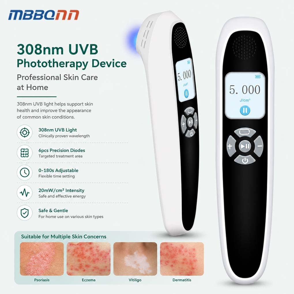 Handheld 6 Diodes 308nm UVB Light Therapy Device for Skin Diseases Home Use