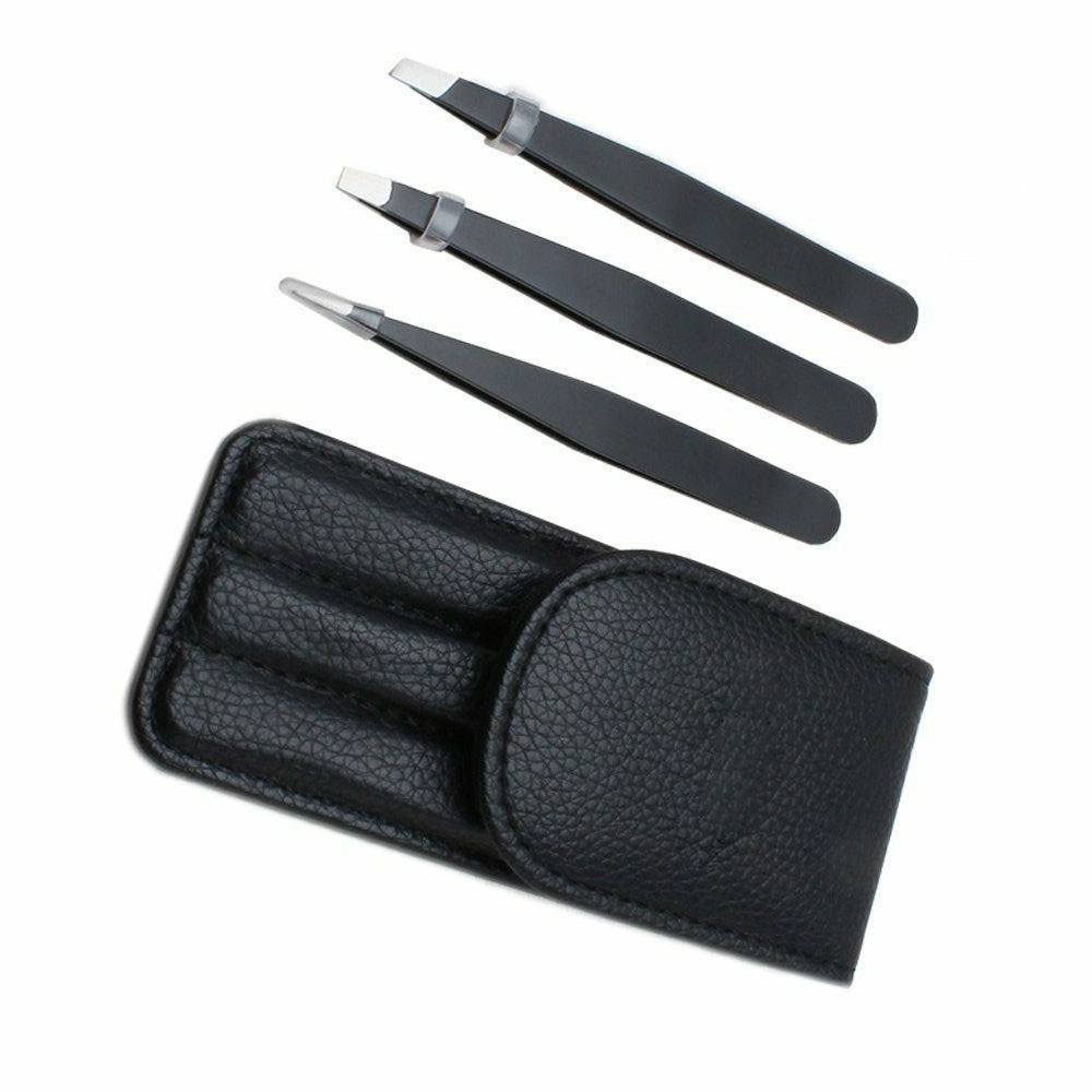 Set of 3 Pcs Eyebrow Tweezer Forceps Surgical Instruments Stainless German Grade