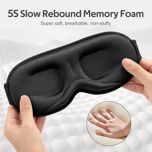 Sleep Mask for Men Women – 100% Blackout Eye Masks for Sleep – 3D Soft Sleeping