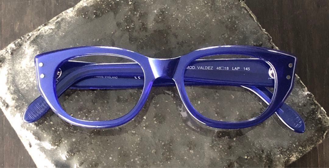 ANGLO AMERICAN VALDEZ Navy Eyeglasses 48□18-145 Made in United Kingdom