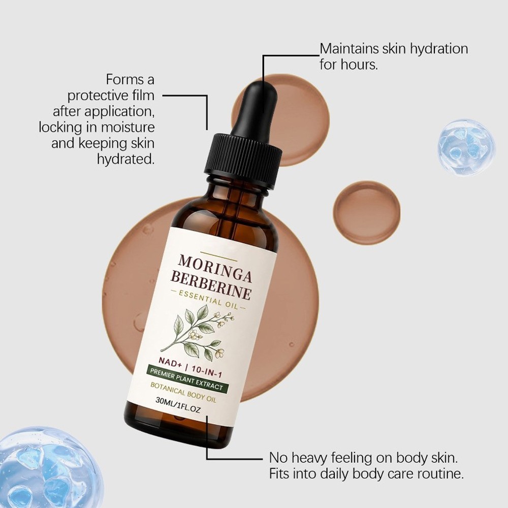 Moringa Berberine Body Oil – Essential Oil 30ml, Ginger Root, Jojoba & Vitamin E
