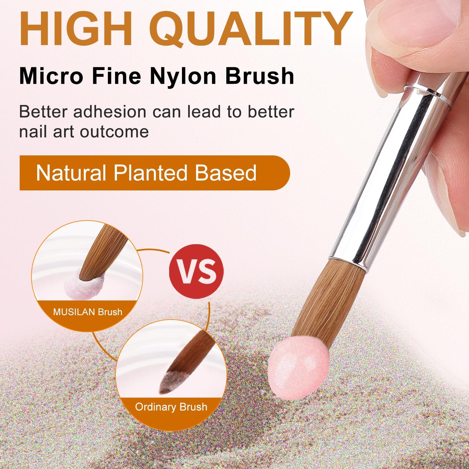 MUSILAN Acrylic Nail Brush Set, 4pcs Size 8/10/12/16 Professional Art 1