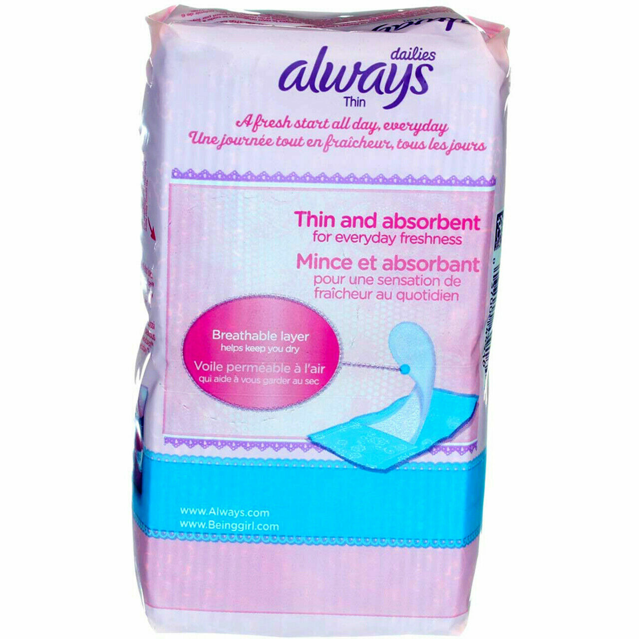*120-Piece* Always Daily Liners All Day Fresh Clean Thin Regular Unscented 37000