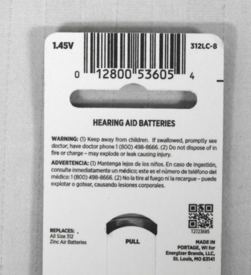 6 Pks of 8 Rayovac Loud N’ Clear Hearing Aid Batteries Zinc Air Size 312 01-2025