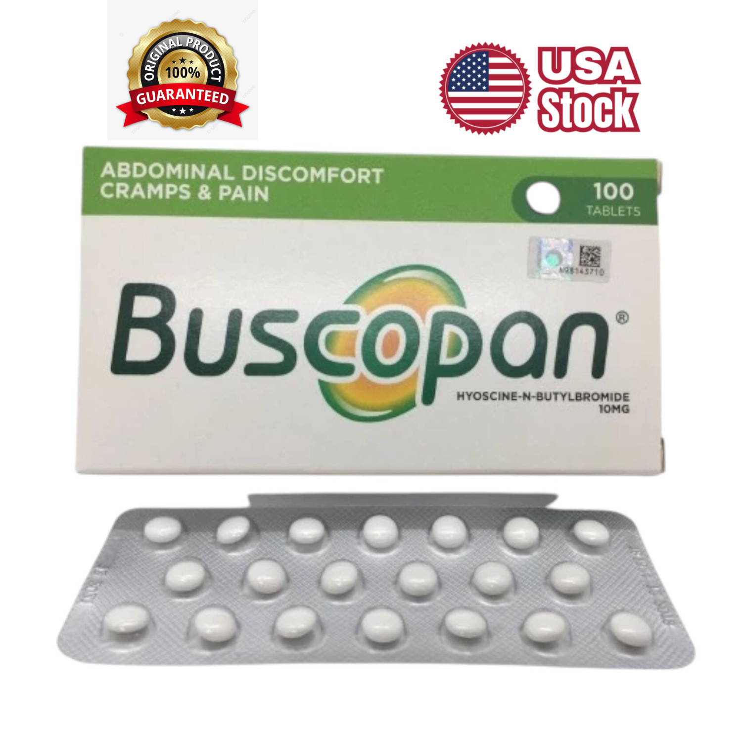 Irritable Stomach Discomfort Cramps Pain Relief 10mg 100 tablets – US Shipping