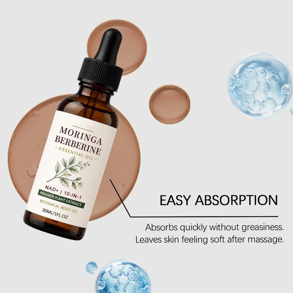 Moringa Berberine Body Oil – Essential Oil 30ml, Ginger Root, Jojoba & Vitamin E