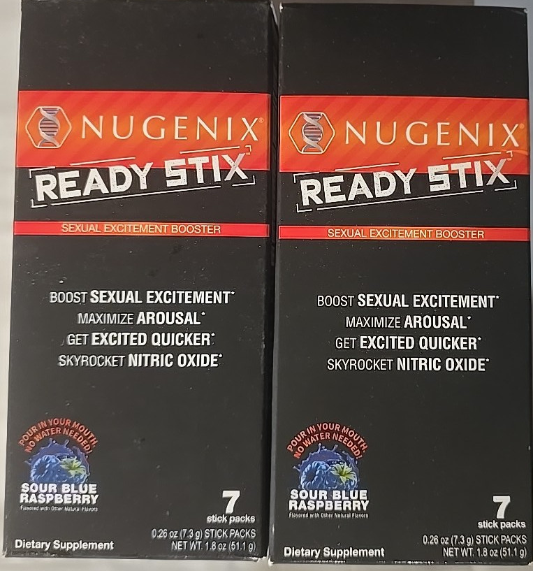 Nugenix Ready Stix Sexual Excitement Enhancer -Sour Blue Raspberry (14 stix pack