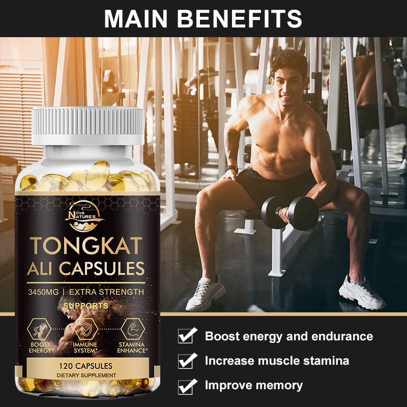 3450mg TongkatAli Extract 200:1 120 CapsulesStrong Natural Testosterone Booster