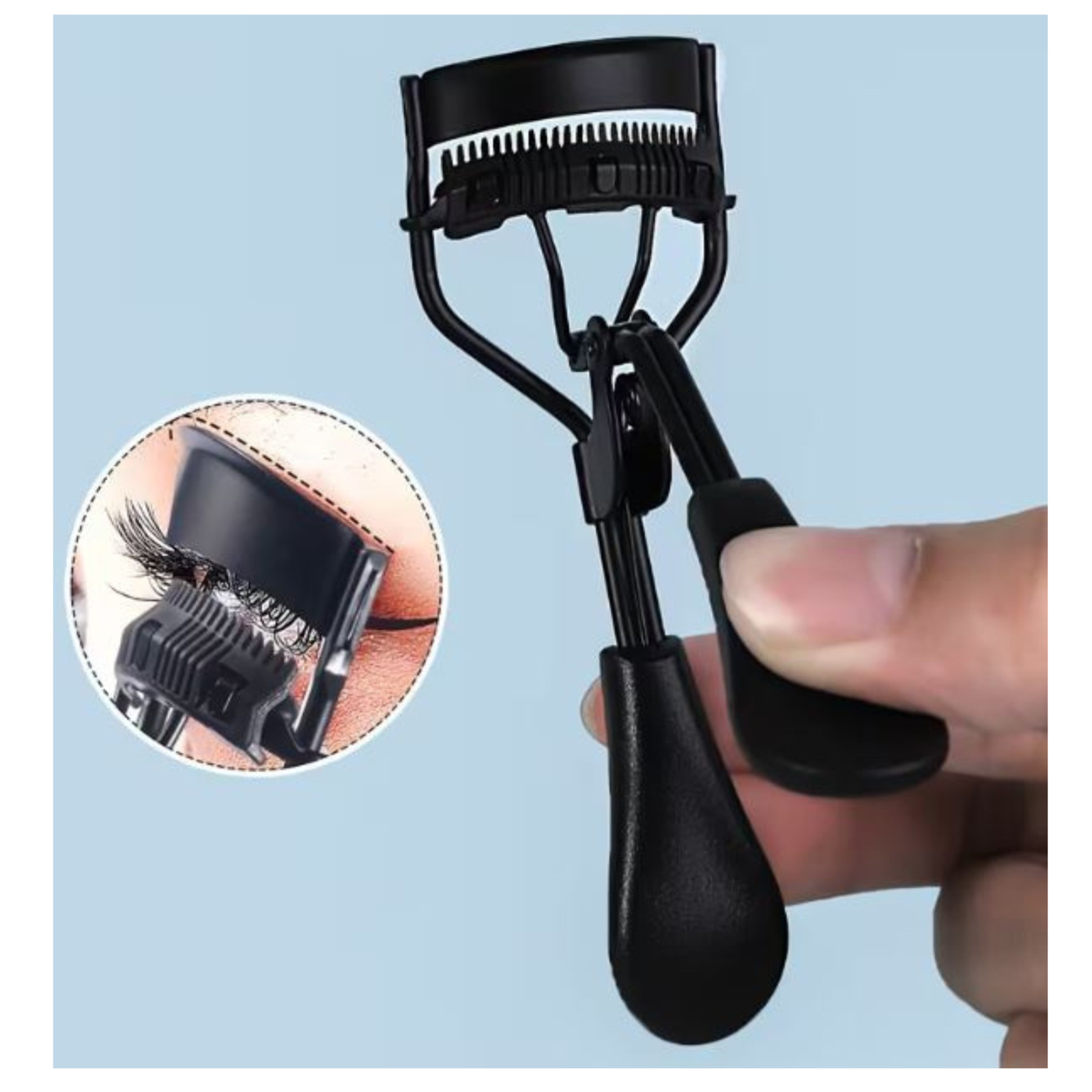 6 in 1 Eyelash Curler Set Kit Eyebrow Brush Makeup Tools Tweezers Silicone Pads