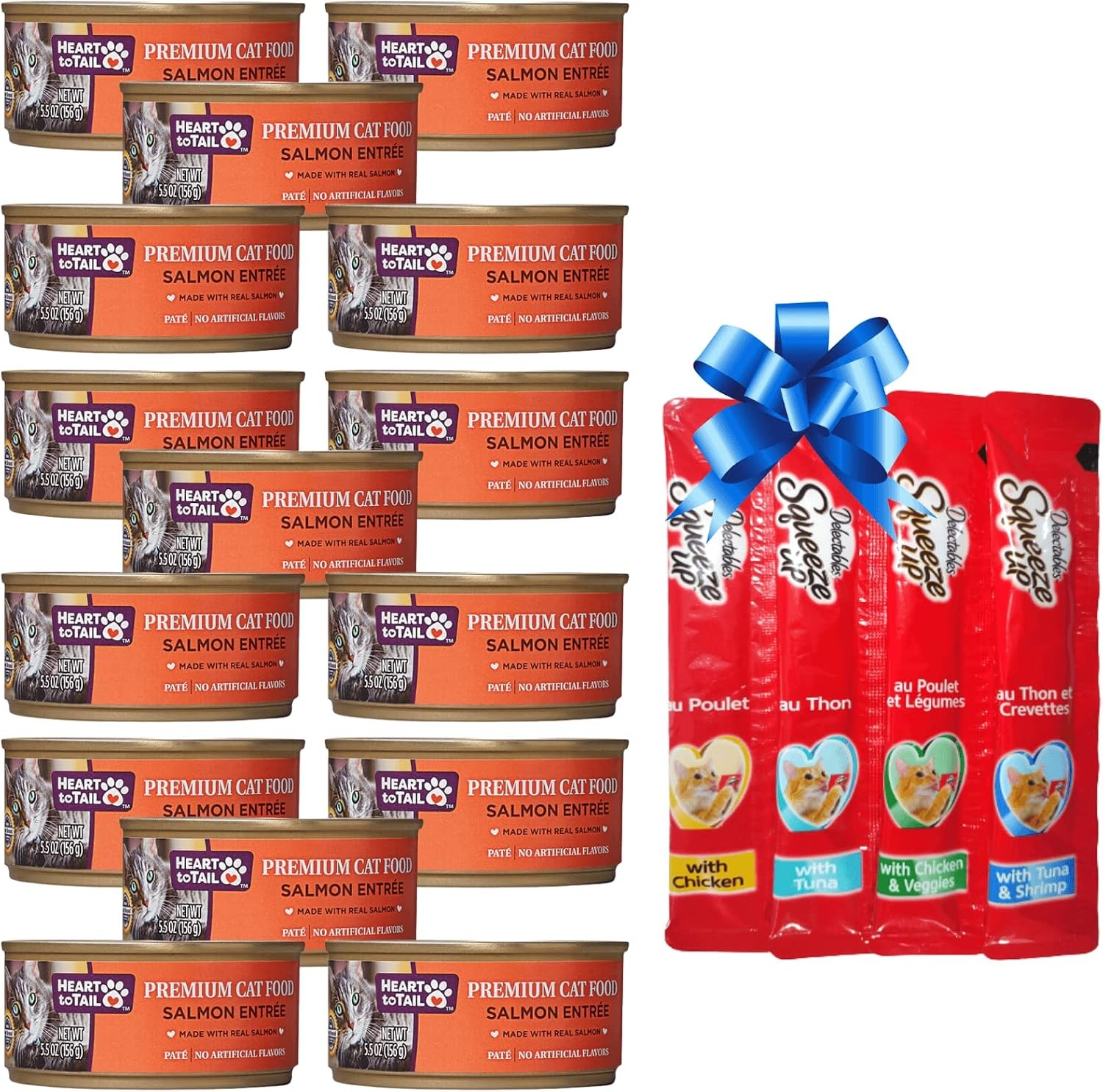 CAT Food 5.5 OZ (15 Pack) Salmon Entree + Gift Squeeze Up (2 ud)
