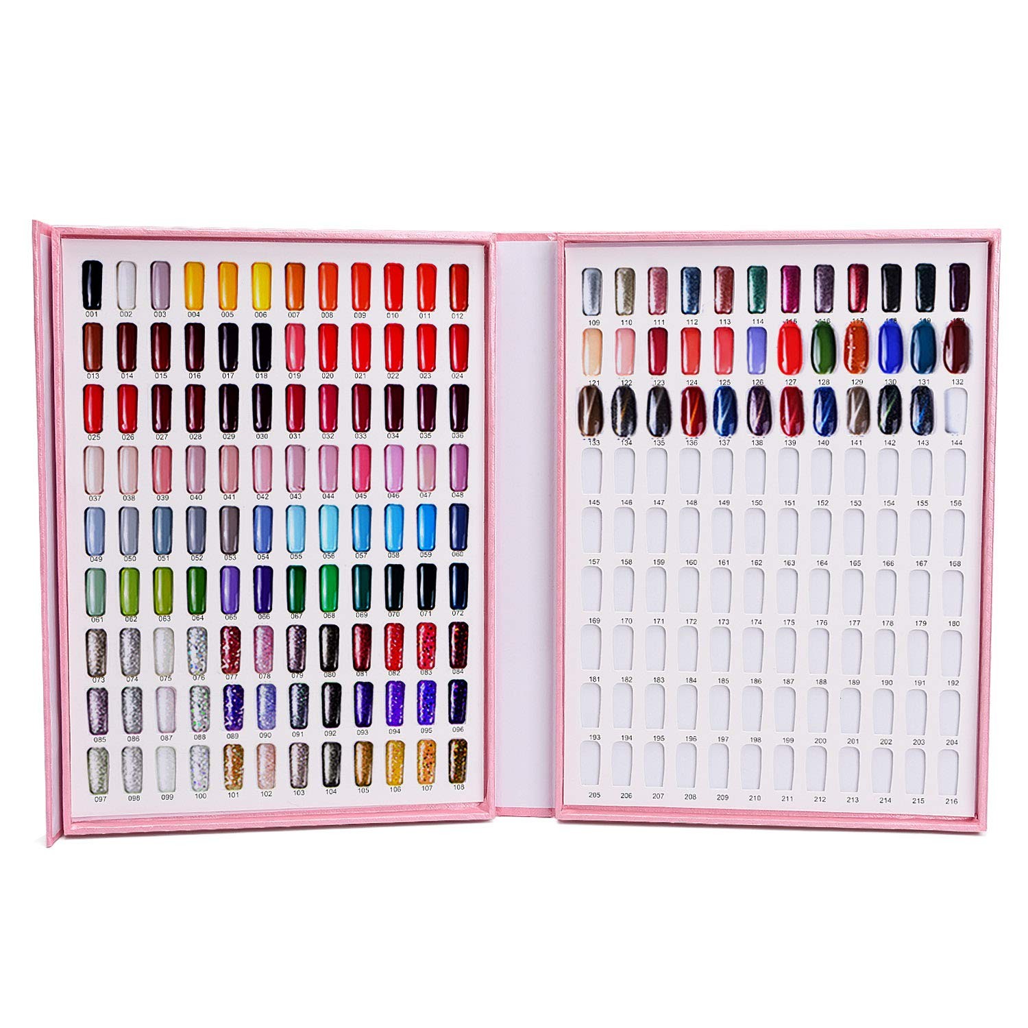 Noverlife 216 Nail Colors 456 Piece Set, 216 Display Chart – Pink