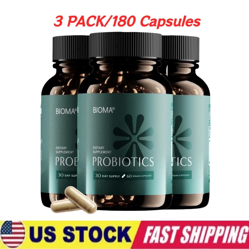 3-Pack BIOMA Probiotics Digestive Health Gut Support for Men & Women 60 Capsules