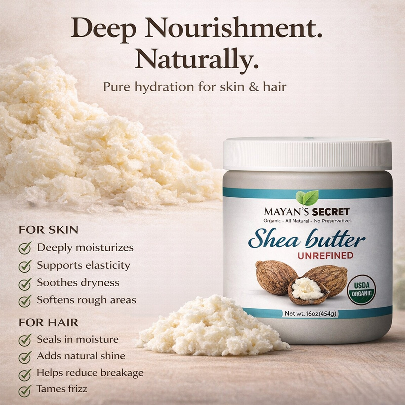 Raw African Shea Butter 100% Pure Unrefined Organic Natural Bulk Wholesale
