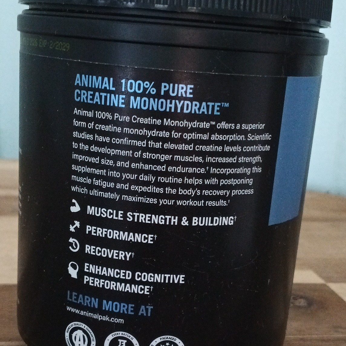 Animal Creatine Monohydrate Powder Unflavored 60 Servings 10.58 oz