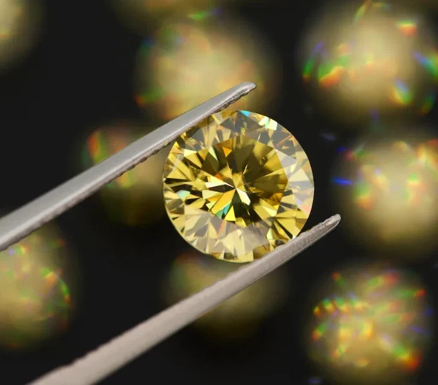 3 Ct Round Cut Natural Yellow Color Loose Lab Grown CVD Diamond VVS1 Certified