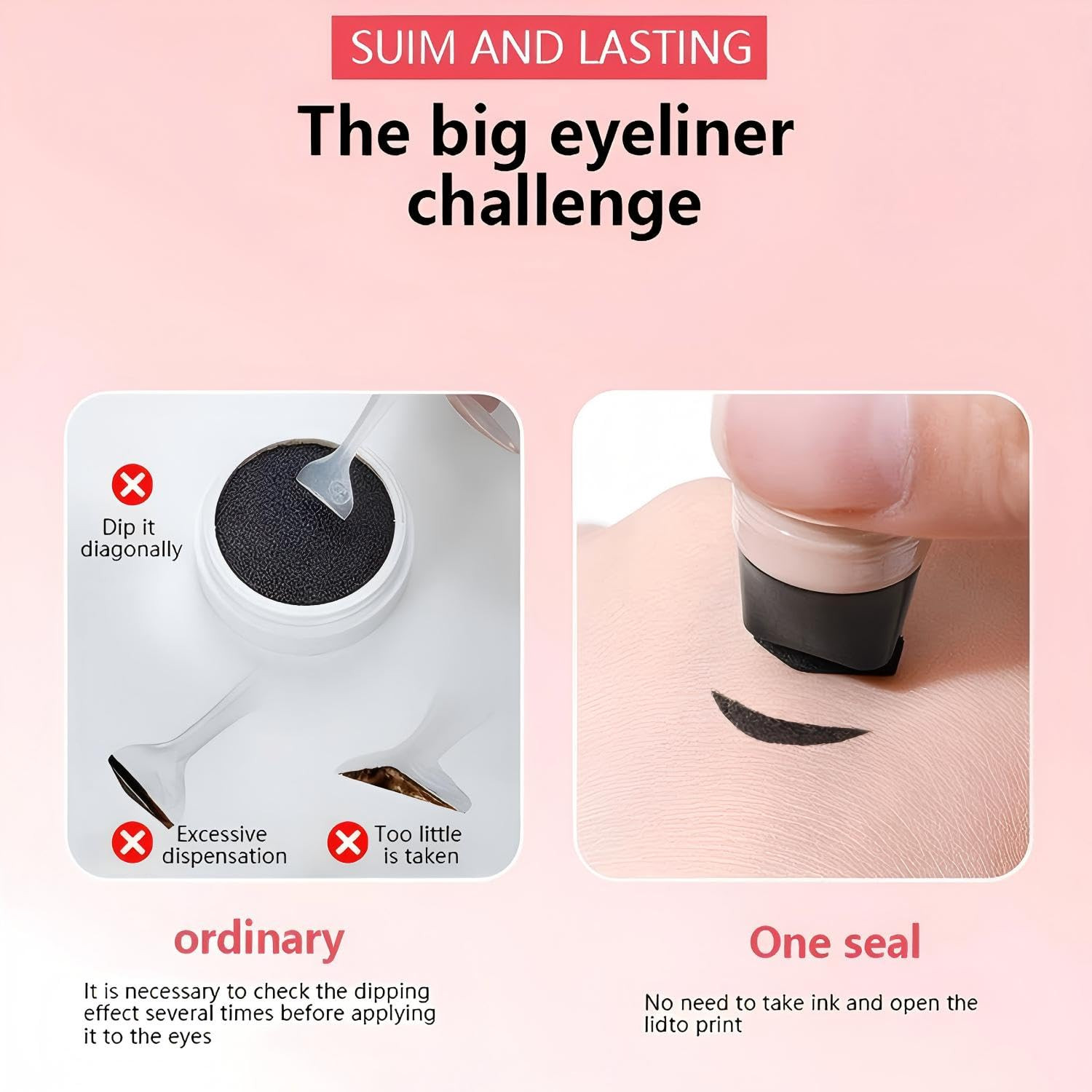 Winged Eyeliner Stamp Pen Dual Head Rotating Design, Quick-Dry, Long-Lasting, Sm