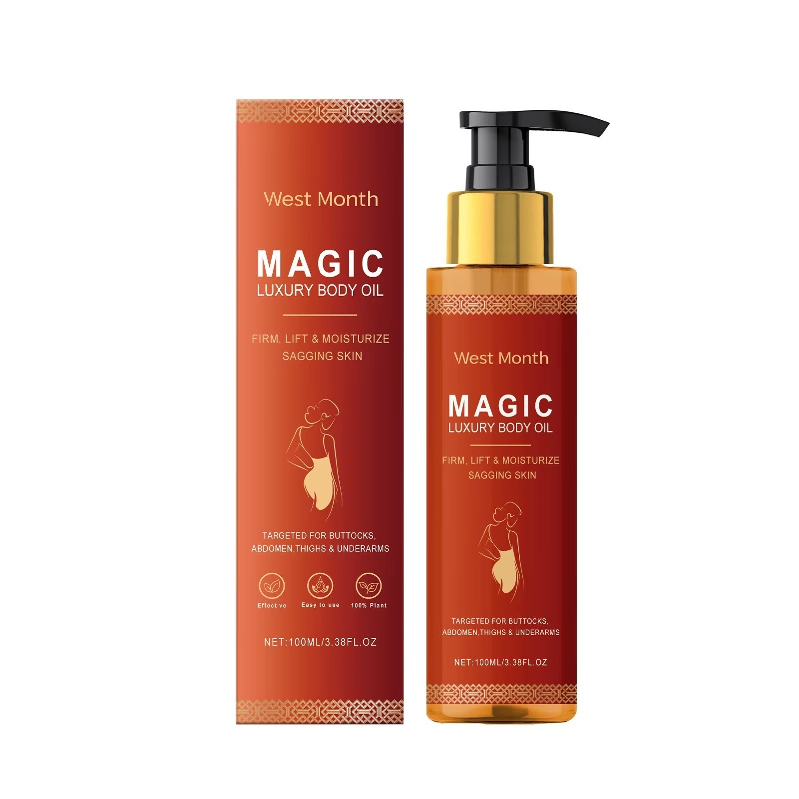 Besque Magic Luxury Body Oil Firms Tighten & Hydrate Loose Skin Pump