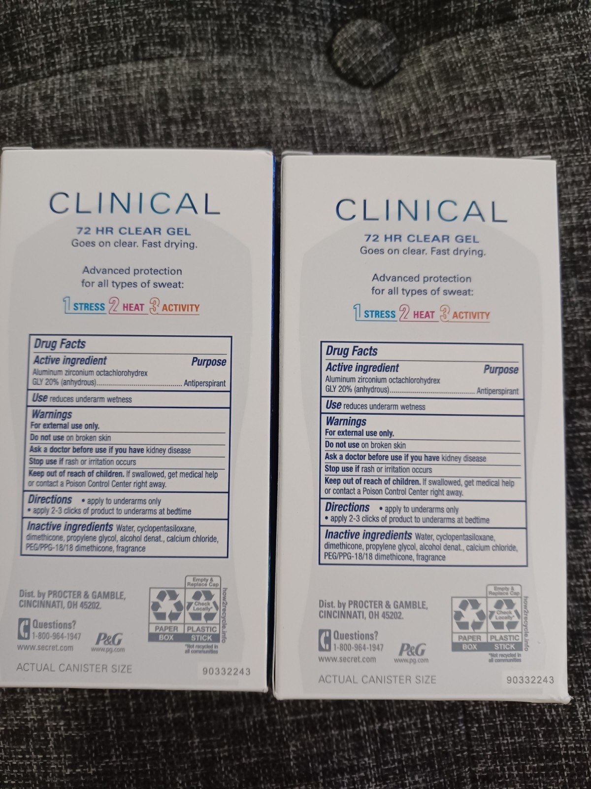 2x Secret Clinical Strength Antiperspirant Deodorant for 1.6 Ounce Exp. 05/2027