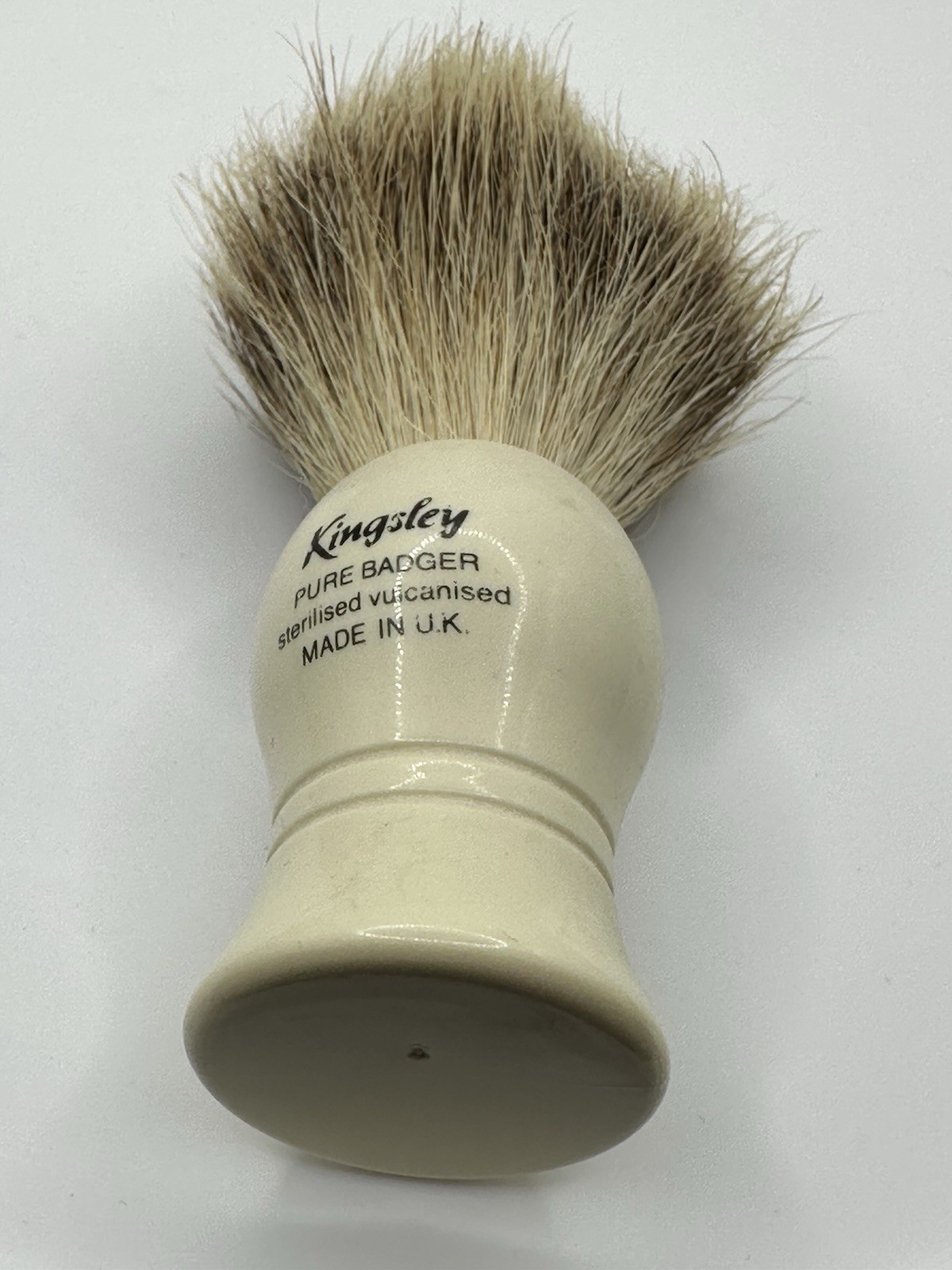 Vintage Kingsley Pure Badger Shave Brush Made In The United Kingdom EUC