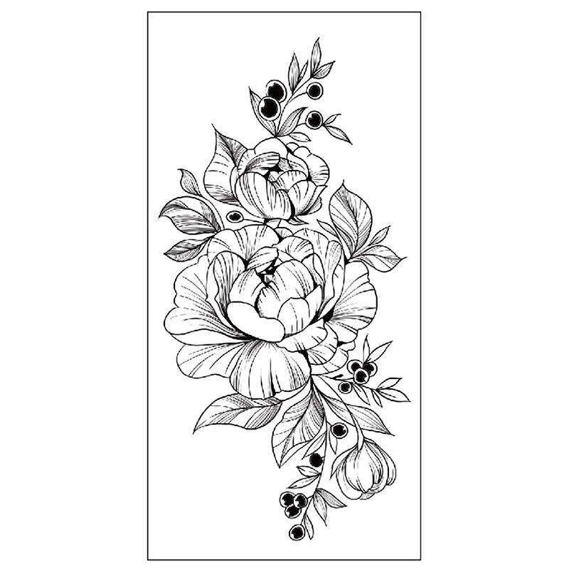 5 Flower Tattoo Sheets – Waterproof, Safe & Easy to Apply