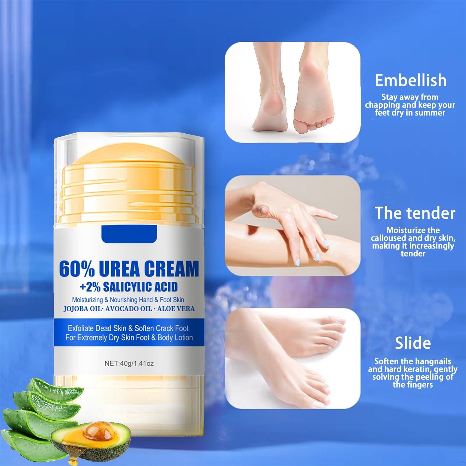 Luxury Urea Cream 60% with 2% Salicylic Acid for Deep Hydration & Softening