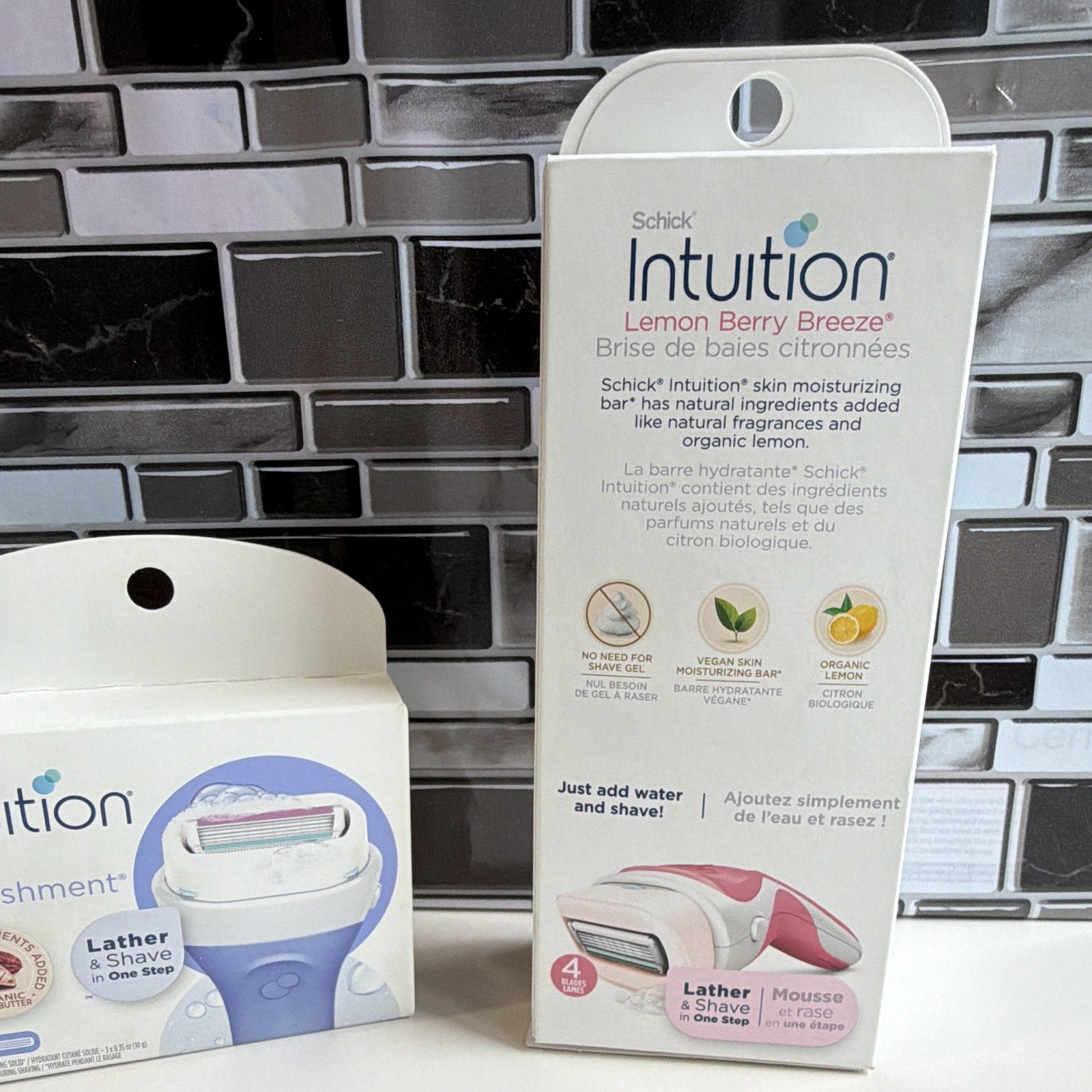 Schick Intuition Lemon Berry Breeze + Pure Nourishment Razor, 4-Blade, 5 Ct