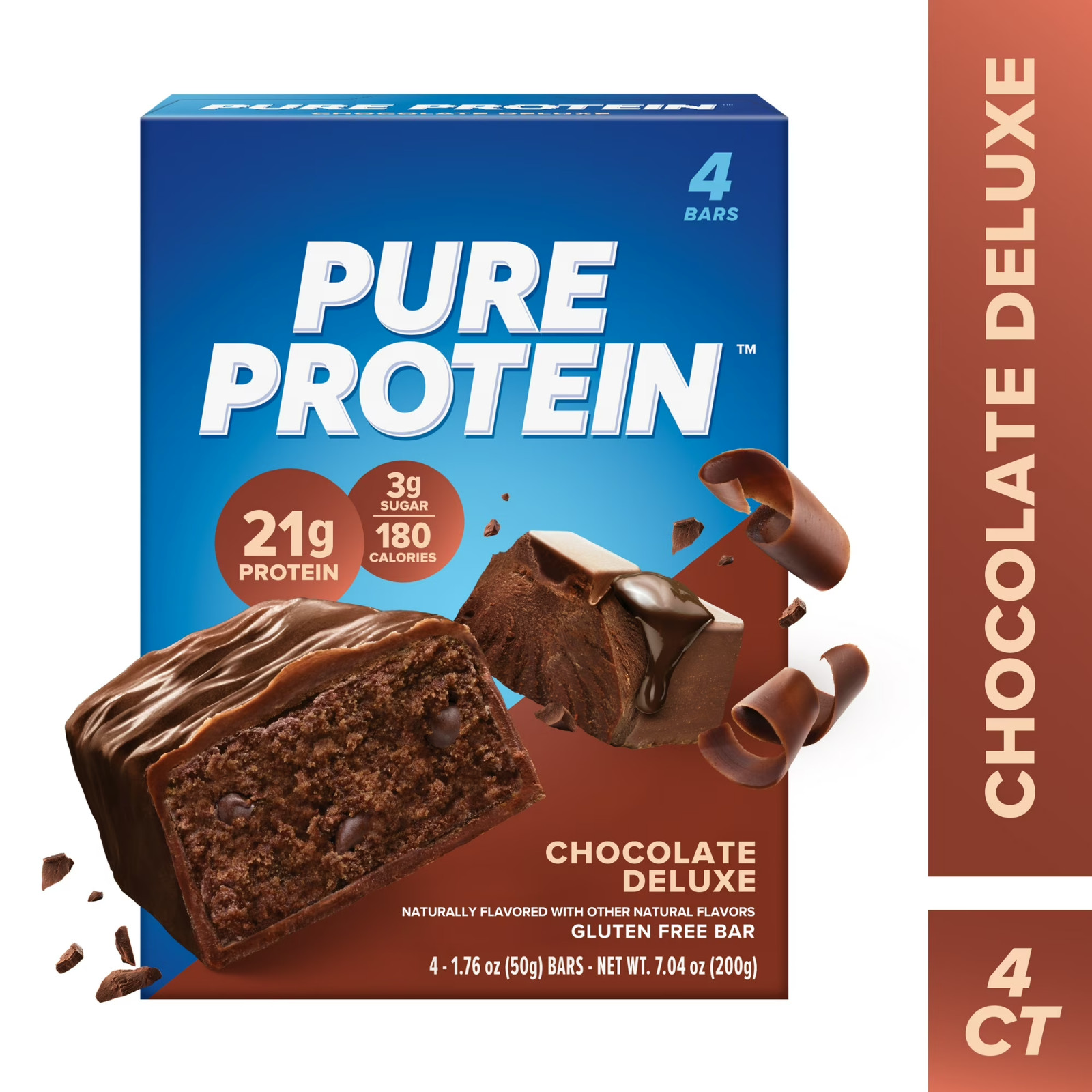 Pure Protein Bar, Chocolate Deluxe, 21g Protein, Gluten Free, 1.76 oz, 12 Ct
