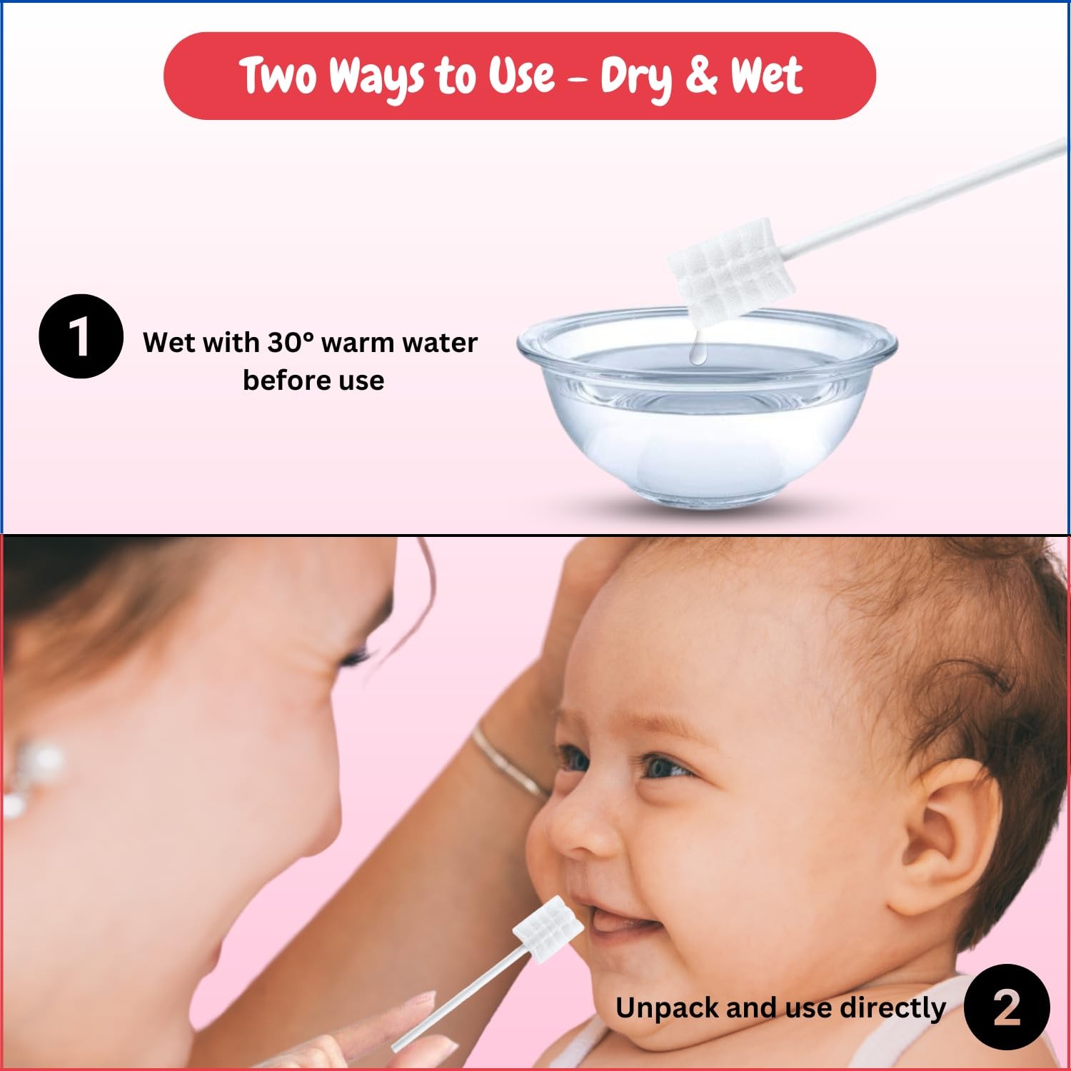 Tekme 20pcs Baby Oral Cleaner & Tongue Swabs for 0-36 Months Newborns