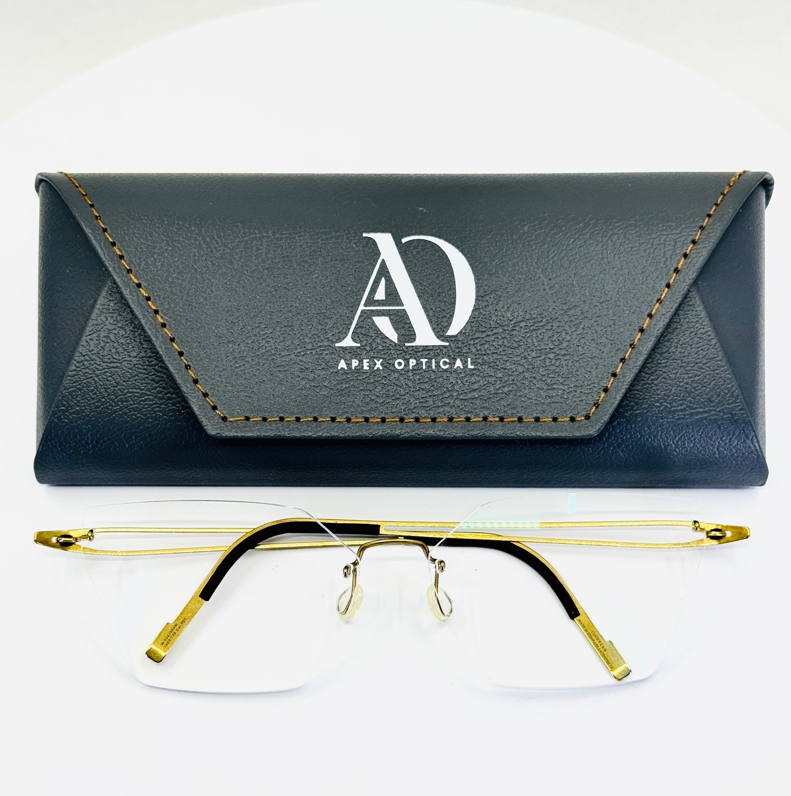 LINDBERG 2387 034/DFAW T602 PGT Gold Unisex Rimless Eyeglasses N/A-16-130 B:N/A