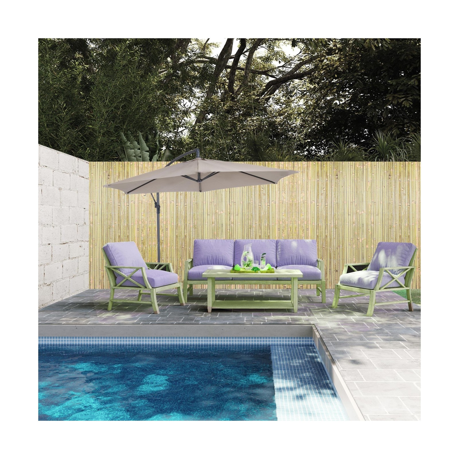 Landgarden Natural Bamboo Slat Screening, Eco-Friendly Privacy … USA FAST SHIP