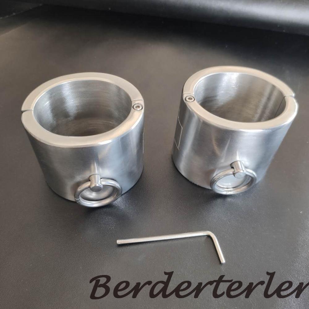6CM Stainless Steel Handcuffs Bondage High Quality Wrist Cuffs Shackle Device