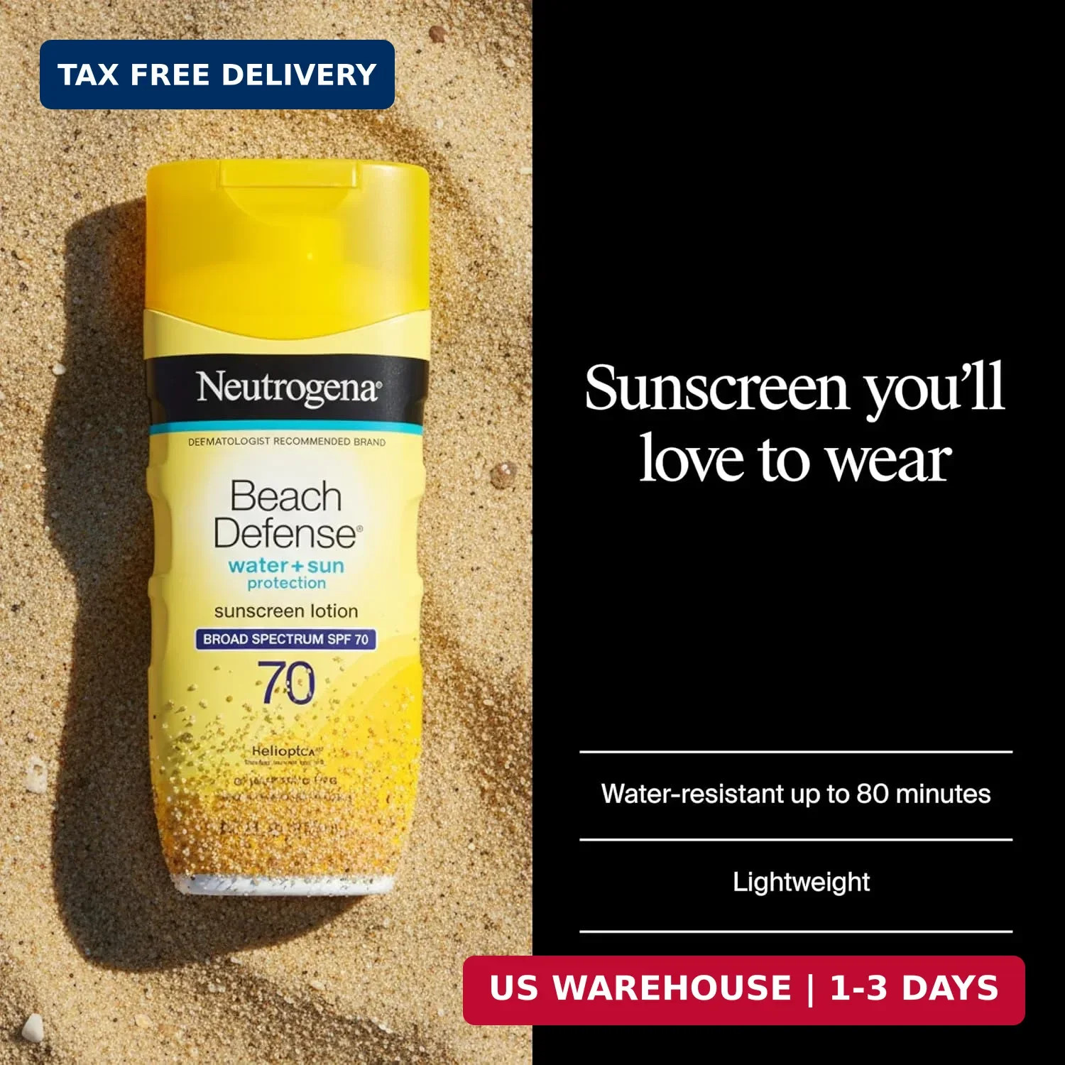 Neutrogena Beach Defense Sunscreen Lotion SPF 70 Broad Spectrum UVA UVB Protecti