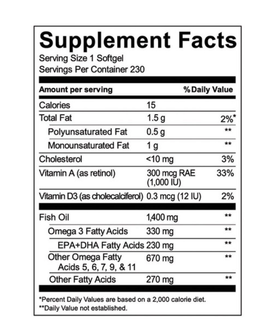 Kirkland Signature Wild Alaskan Fish Oil 1400 mg, 230 Softgels Gluten-free