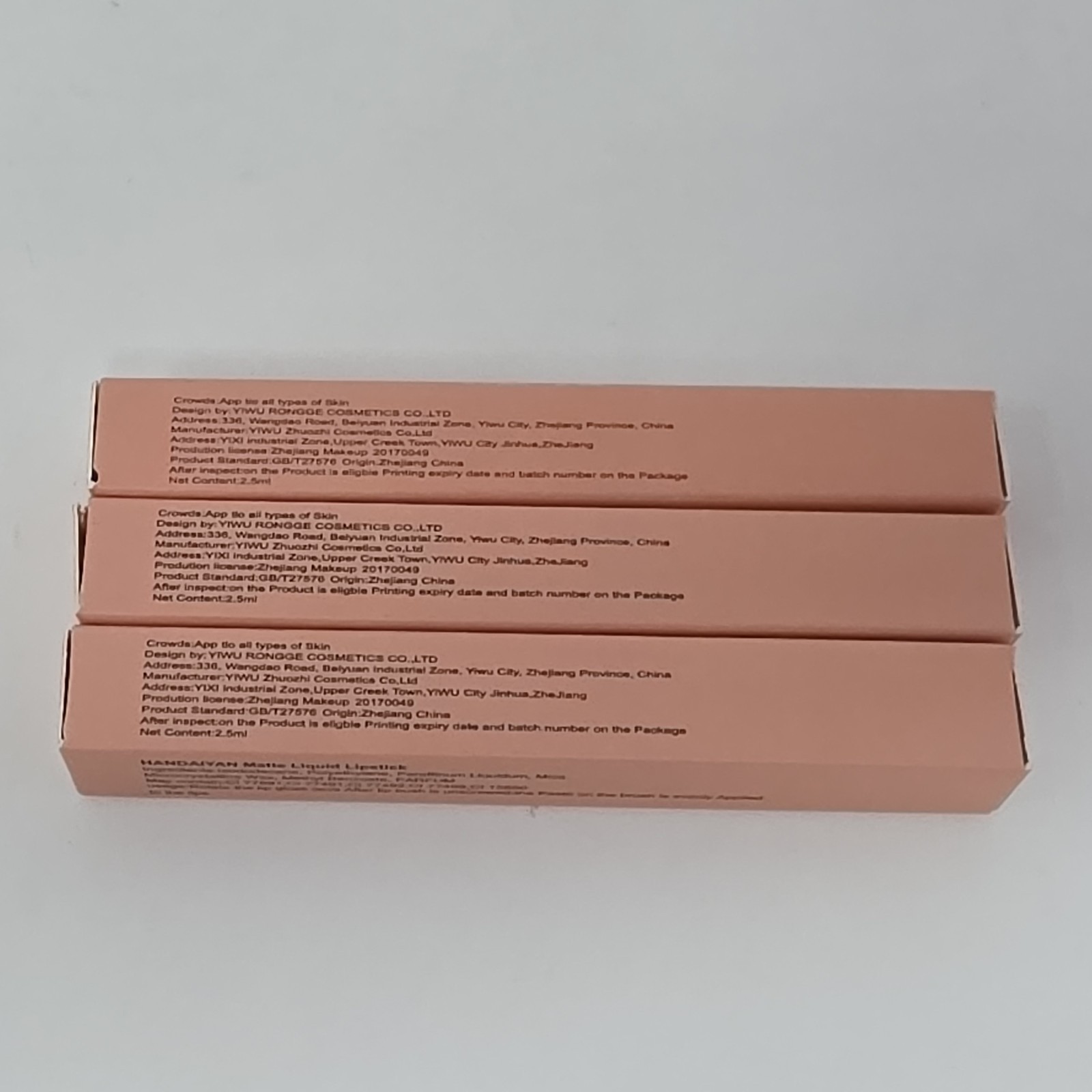 Handaiyan • Matte Liquid Lipstick (01) • 2.5 mL EXPIRED 2025 Lot Of 3