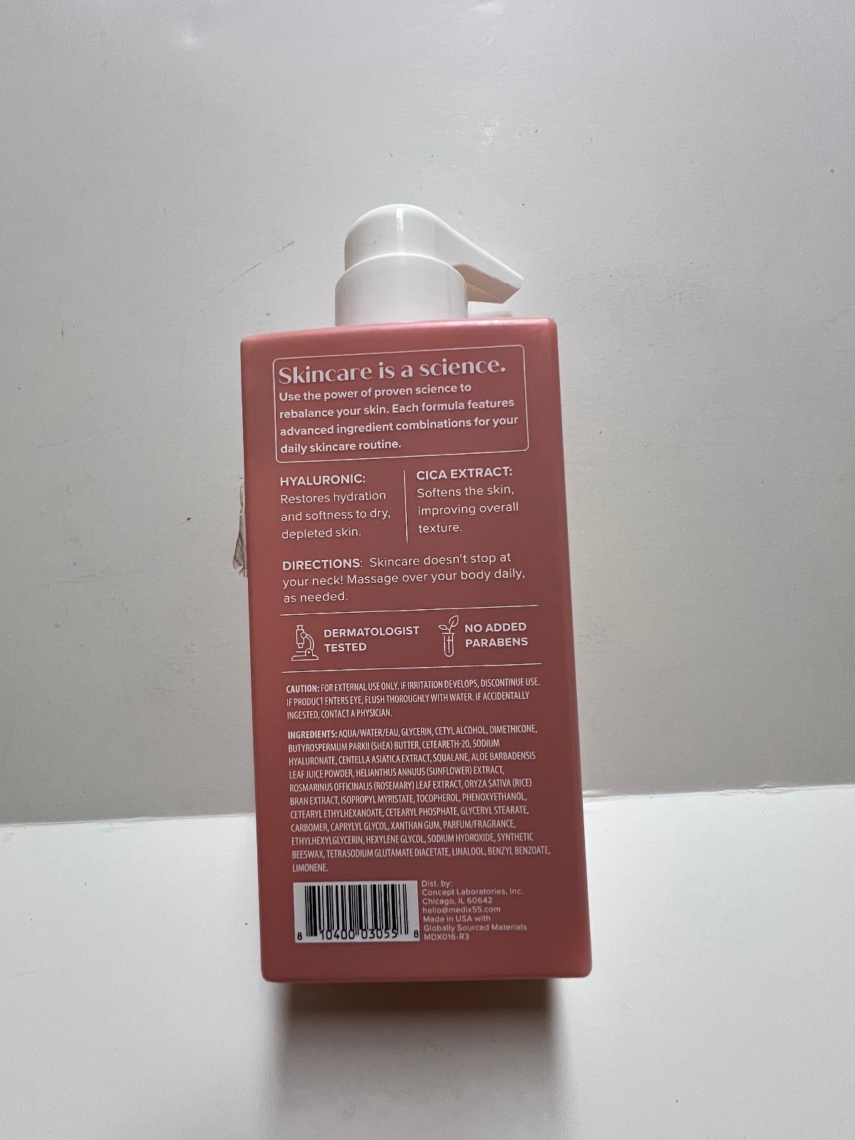 Medix 5.5 Hyaluronic + Cica Extract Hydrate + Renew Body Cream 15oz NEW 444ml