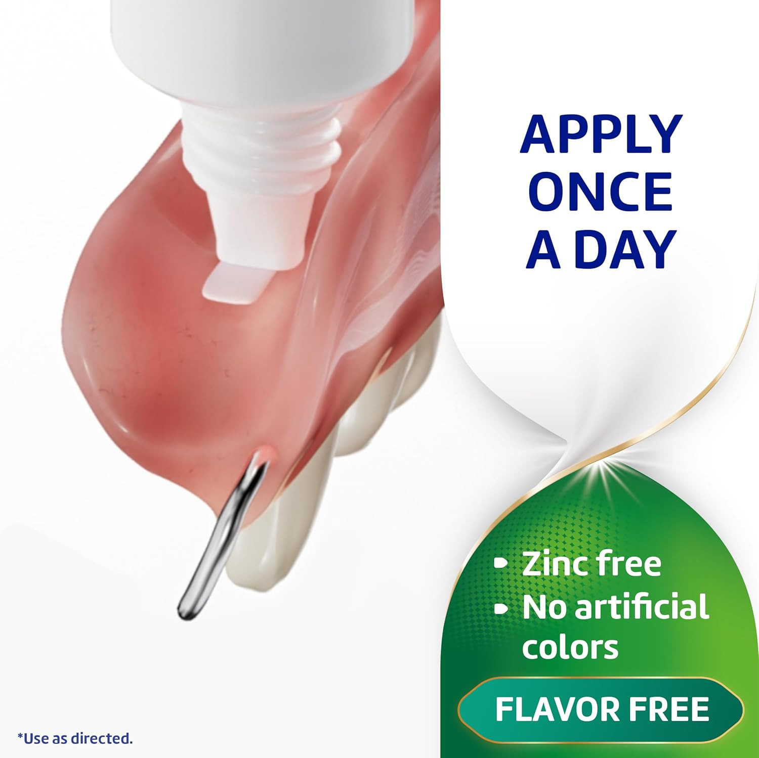 Poligrip Free Denture Adhesive Cream, Strong All Day Hold, Food Seal, Comfort, C