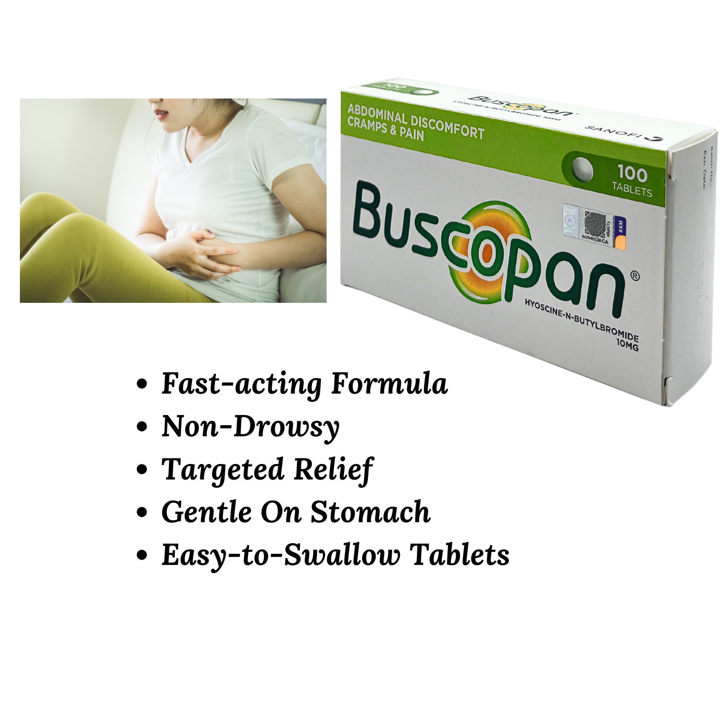 Irritable Stomach Discomfort Cramps Pain Relief 10mg 100 tablets – US Shipping