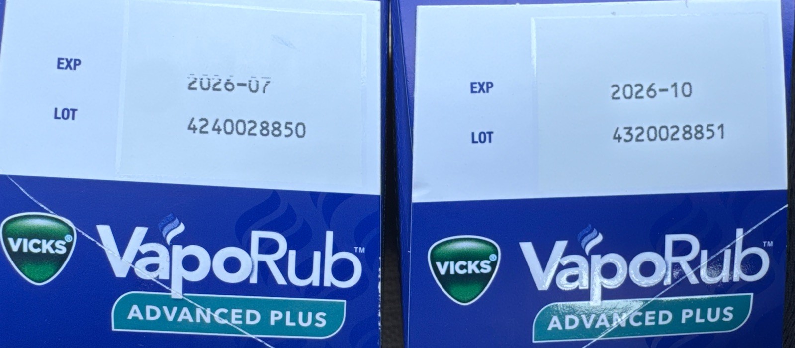 2 Vicks VapoRub Advanced Plus Cough Suppressant Topical Chest Rub 2.82oz EXP7/26