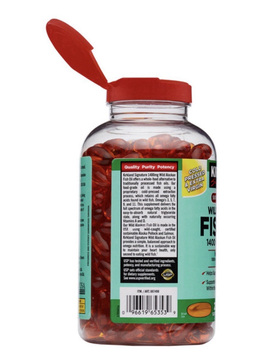 Kirkland Signature Wild Alaskan Fish Oil 1400 mg, 230 Softgels Gluten-free